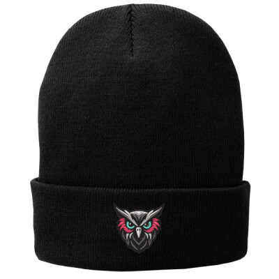 Owl Head Embroidered Beanie Thumbnail