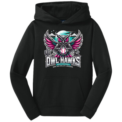 Youth Owl Hawks Sport-Wick Fleece Hooded Pullover Thumbnail