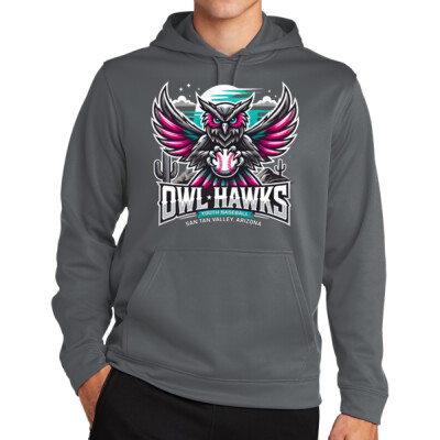 Adult Owl Hawks Sport-Wick Fleece Hooded Pullover Thumbnail